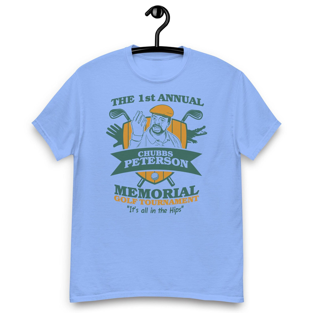Happy Gilmore Movie Chubbs Peterson Memorial Golf Tournament T Shirt Blue